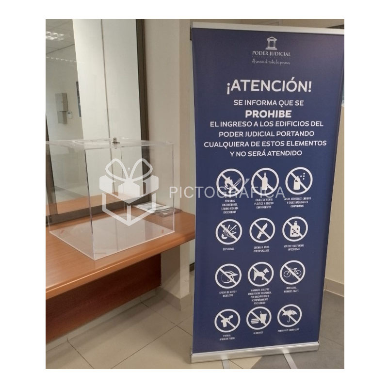 Elementos de publicidad PoP en acrílico
