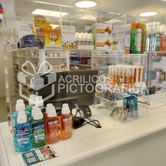 Vitrina Separador Acrílico para Farmacias o Tiendas.