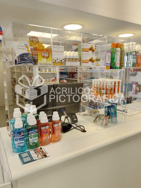 Vitrina Separador Acrílico para Farmacias o Tiendas.