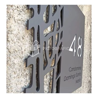 Letrero De Numeración Calado Para Condominios De 50x50 Cms - Imagen 2