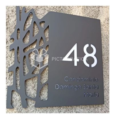 Letrero De Numeración Calado Para Condominios De 50x50 Cms - Imagen 3