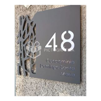 Letrero De Numeración Calado Para Condominios De 50x50 Cms