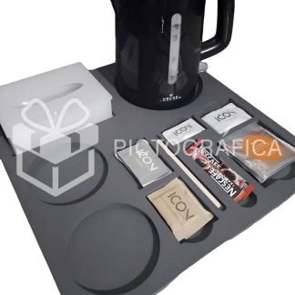 Bandeja Para Hervidor De Bienvenida En Habitaciones Hoteles Gris Oscuro