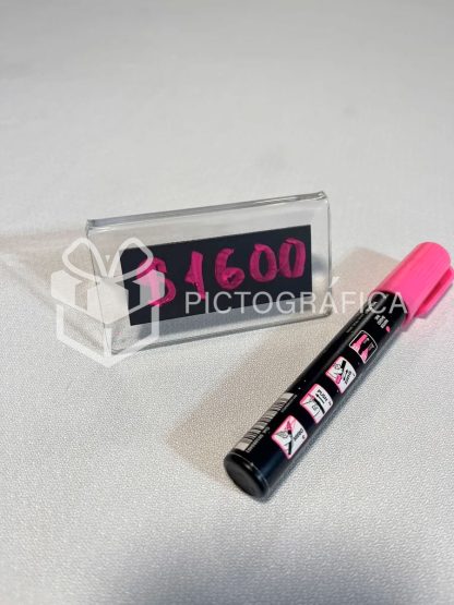 Porta Precios Acrílico Para Escribir Con Plumón Gris Oscuro